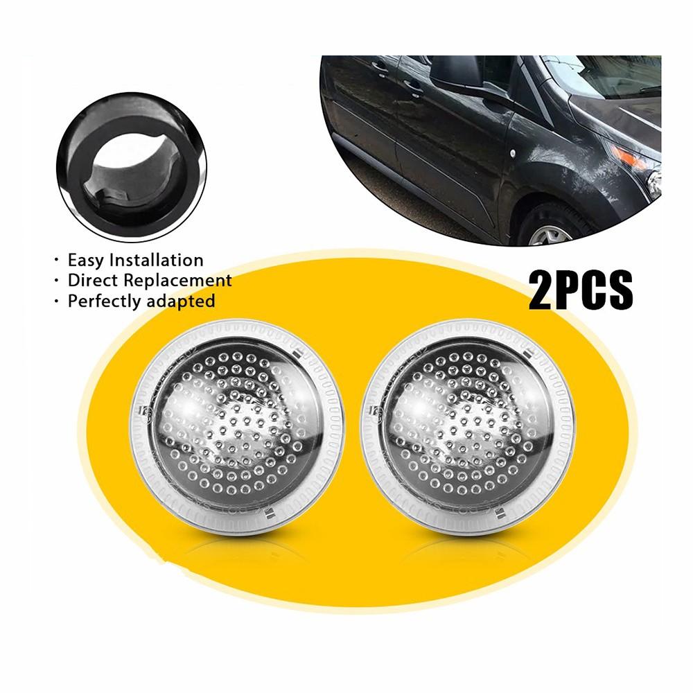 2x Clear Side Fender Marker Repeater Light for Ford Transit Connect 9T1Z13K376A