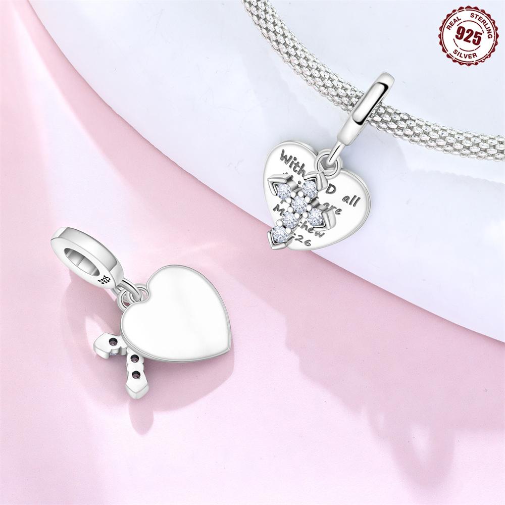 Copper Religious Series Jesus Church Angel Cross Demon Eye Charms Beads For Original Bracelet Woman Girl Jewelry