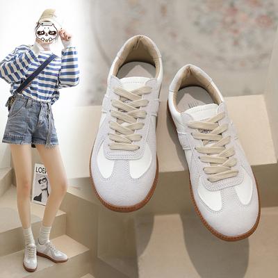 Fashion Newest Hot Sale Sneakers Women Lace Up Round Toe Flat Shoes Suede Leather Patchwork Outdoor Running Shoes Casual Sports Shoes