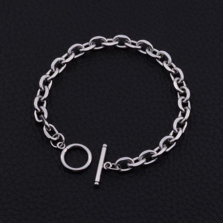 Unisex European Punk Hip Hop Interlocking Stainless Steel O-Shaped Bracelet