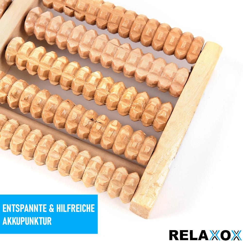 RELAXOX Fußmassageroller Fußmassagegerät Fußroller Holzroller Fuß Massagegerät