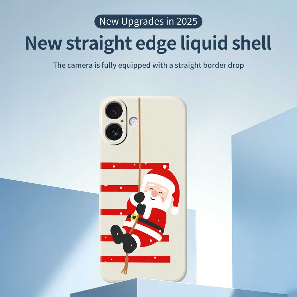 Für iPhone 17 Hülle Weihnachtsmann Musterdruck Gerade Kante TPU Handy Rückseite