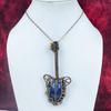 Sodalite Gemstone Pendant Handmade Guitar Pendant Copper Wire Wrapped Jewelry