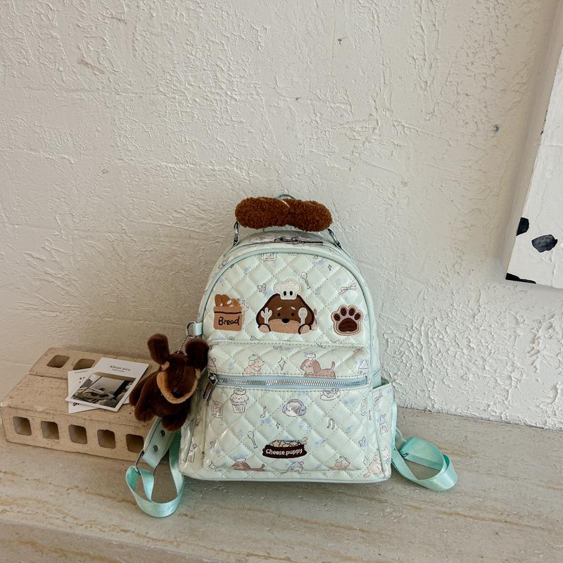 Schoolbag fun embroidery puppy dog cartoon backpack Korean version trendy new foreign style cute schoolbag travel small backpack