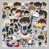 50 Q Version Detective Conan Waterproof Stickers: Cute Japanese Anime for Diaries, Planners, DIY Decor, Small Storage Box (50 Sheets)