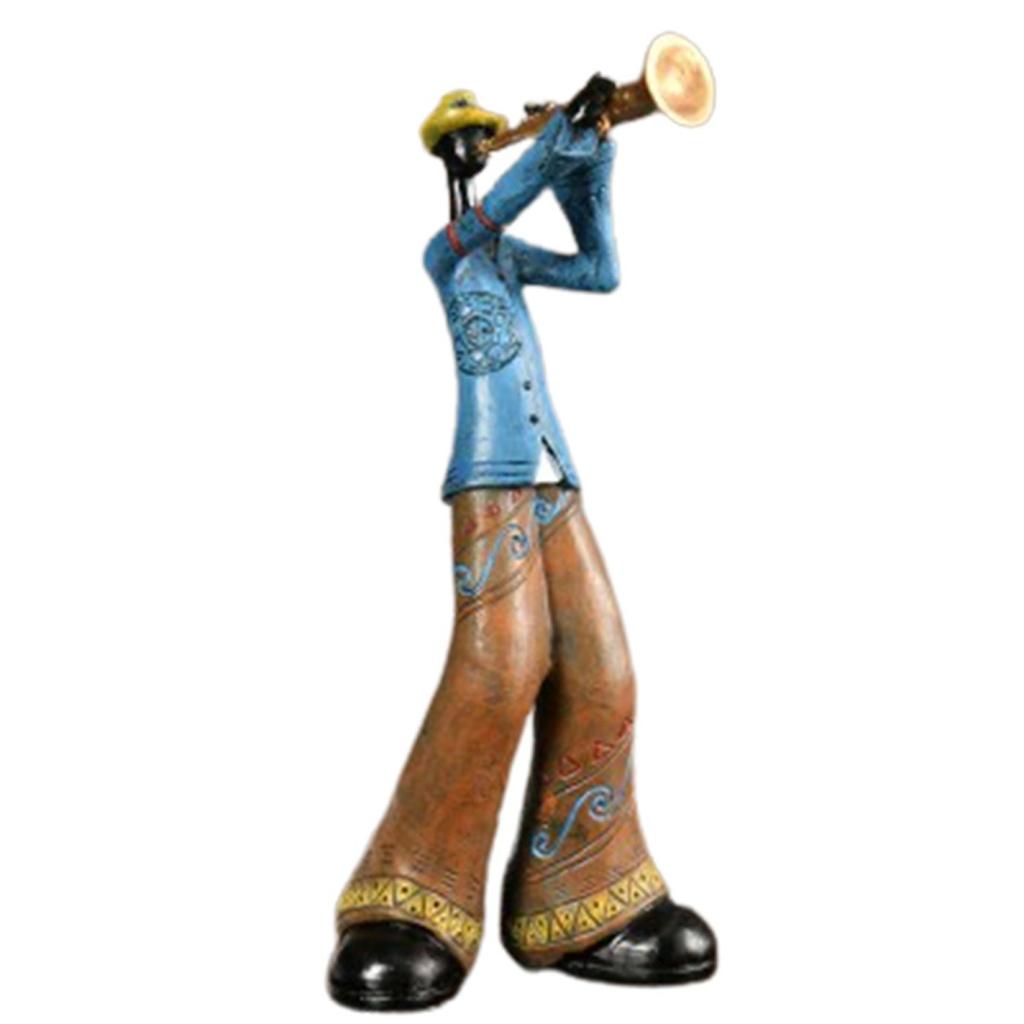 (Sophieles)Creative Jazz Band Resin Statue American Style Vintage Musicians Saxophone Player Sculpture Figurine Artwork Bar