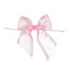 30pcs/bag Gift Wrap Bows With Twist Ties Bow Accessories Party Decor Polyester Bow Pink White 9x12cm