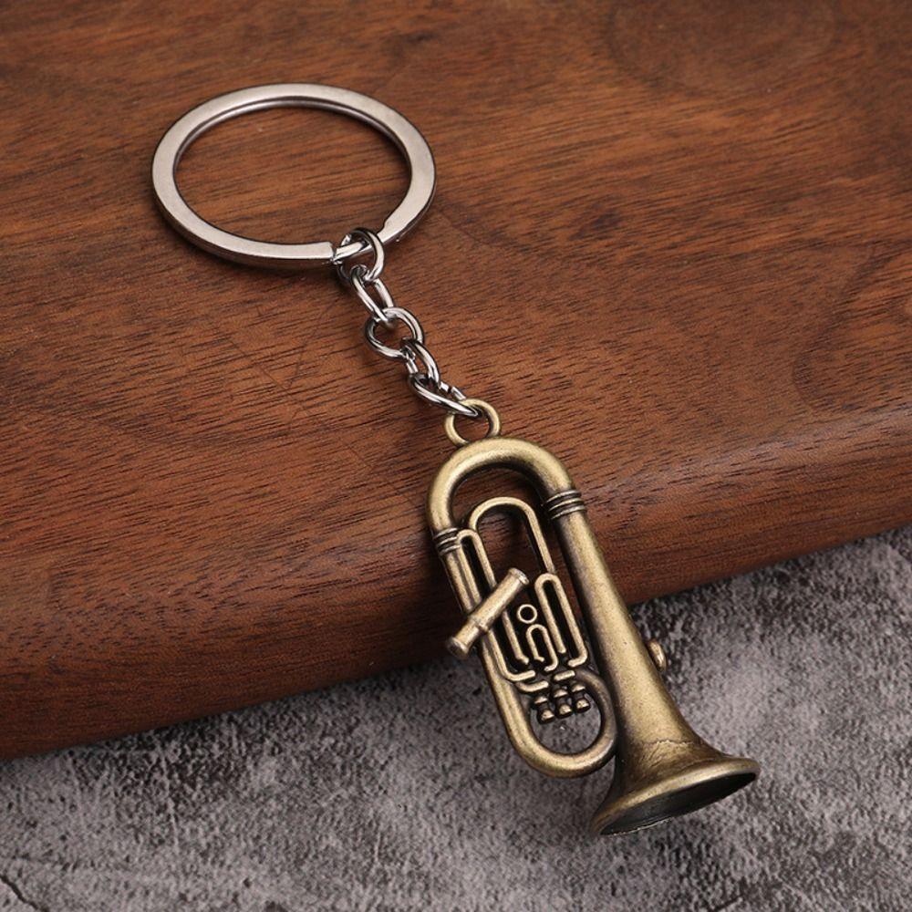 Key Holder Mini Instruments Keychain Saxophone Car Pendant Creative Metal Keyring Accessories