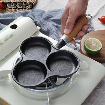 3-Cup Cast Iron Egg Frying Pan Non Stick Pancake Pan with Handle Crepe Pan Fried Egg Pan for Breakfast Fried Egg Pancakes Steaks