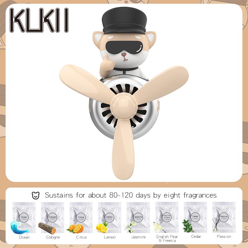 Rotating Propeller Pilot Dog Car Air Fresheners Perfume Auto Vent Clip Fragrance Diffuser Aroma Dispenser Plane Ornament Fan Fun