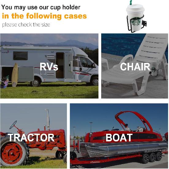 4 Pcs Cup Holders For Boat,Stainless Steel Wall Mounted Cup Holder For Drinks,Black Ring Cup Holder Drink Holder For Marine