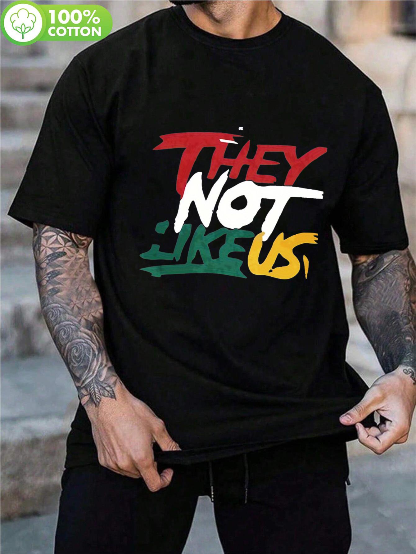 

Men s THEY NOT LIKE US Statement T-Shirt - Bold Red/Yellow/Black/Green/Yellow Contrast Streetwear Tee L