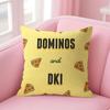 Food DDominos Pizza Cushion Cover Natural Linen Pillow Case DoubleSided Print Decorative Sofa Pillowcase Home Decor Gift