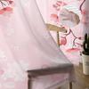 Christmas Fir Tree Robin Poinsettia Winter Tulle Window Curtain Voile Organza Valance Living Room Bedroom Decor Sheer Curtains