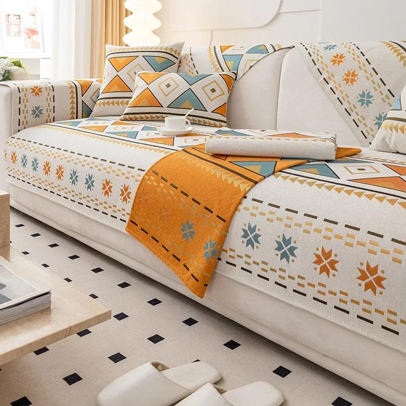 

Чехлы для диванов Nordic Chenille для гостиной, противоскользящие пылезащитные чехлы для диванов, универсальные моющиеся чехлы для диванов, защитные полотенца для мебели 45x45 pillowcase 1pc