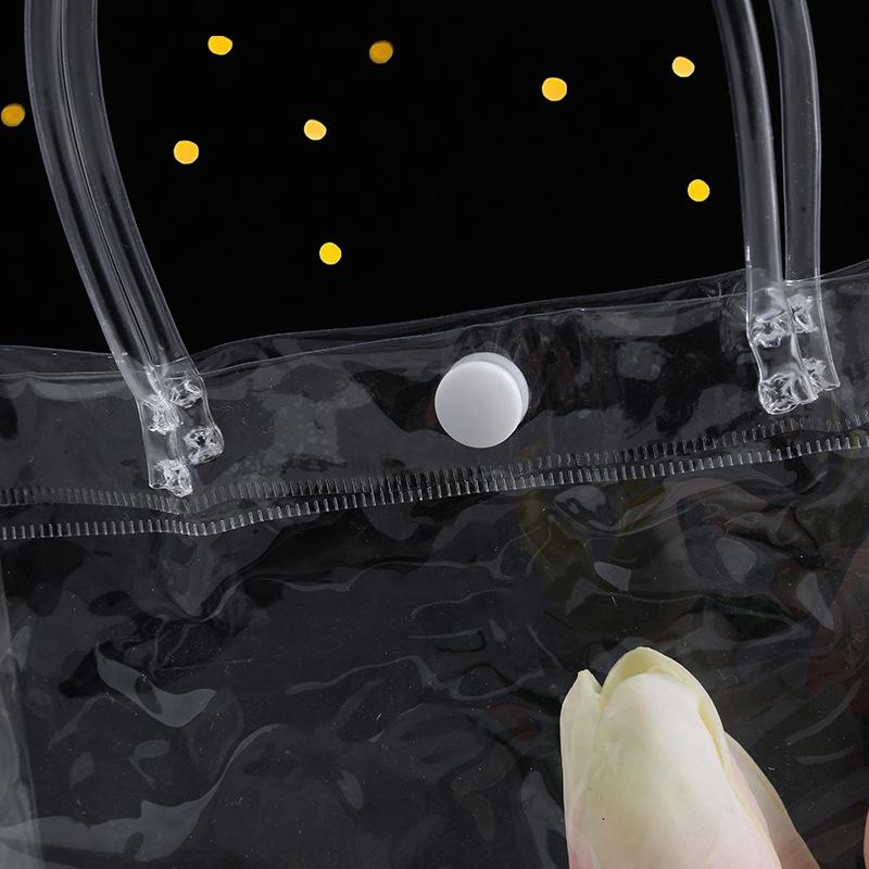 Transparent PVC Handbag with Snap Closure for Wedding Candy and Wine Souvenir
