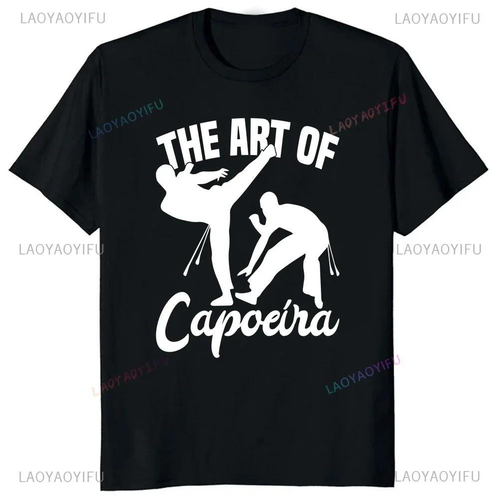 Vintage Brazilian War Dance Print T-shirt Top Capoeira Summer Trend Harajuku Short Sleeved Unisex Shirt Pattern Large T-shirt