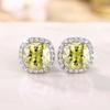 Ne'w Bright White/Yellow/Pink CZ Stud Earrings for Women Fashion Contracted Jewelry High Quality Wedding Engagement