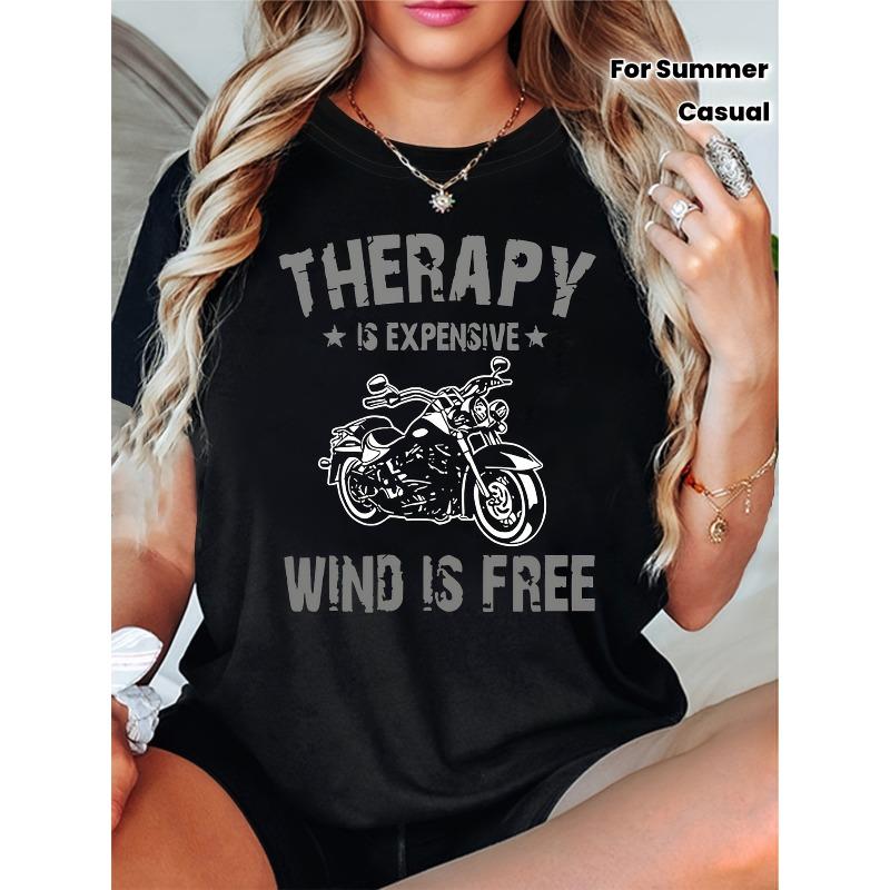 

European sizes Relax IS EXPENSIVE WIND IS FREE Letter Print T-shirt 4XL