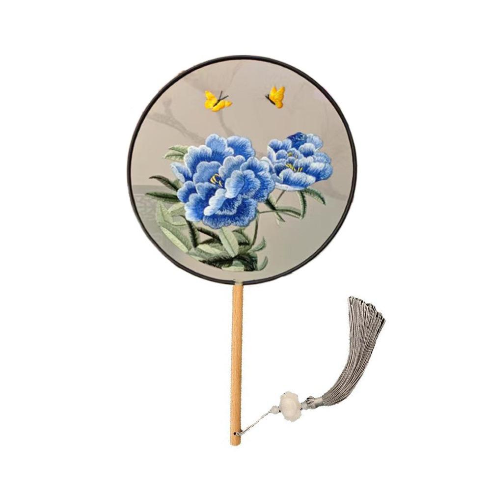 Chinese Style Embroidered Round Fan Silk Vintage Group Fan  Performance Props