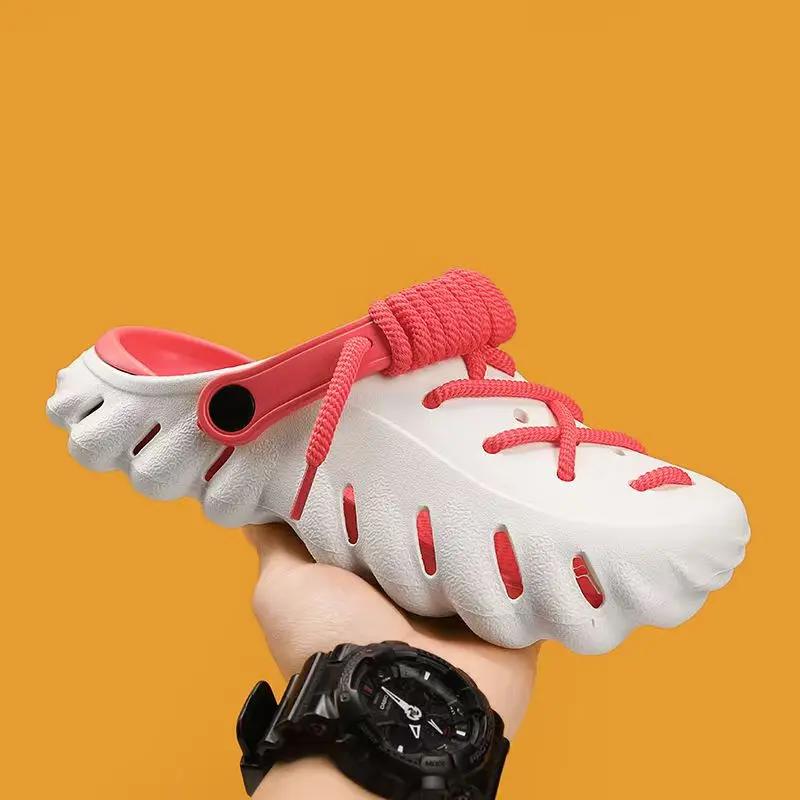 Nuove 2025 Moda Uomo Sandali da Esterno Scarpe da Spiaggia Estive Fondo Spesso Traforate EVA Traspiranti Slip-On Ciabatte da Acqua Coppie