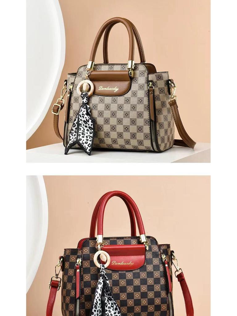 2024 Vintage PU Leather Tote Bag - Large Capacity Shoulder & Crossbody Handbag for Women