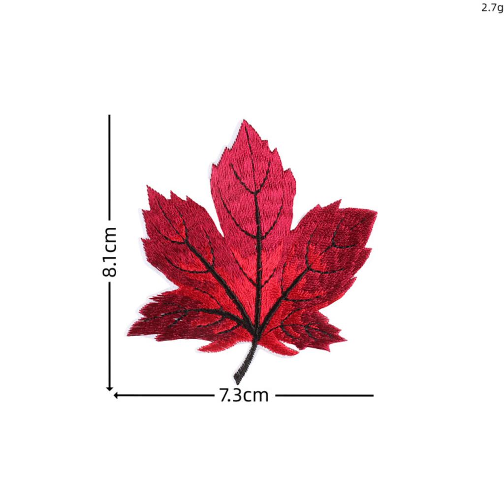Maple Leaf Fabric Patches, Colorful Leaf Patches, Iron- Adhesive Backing