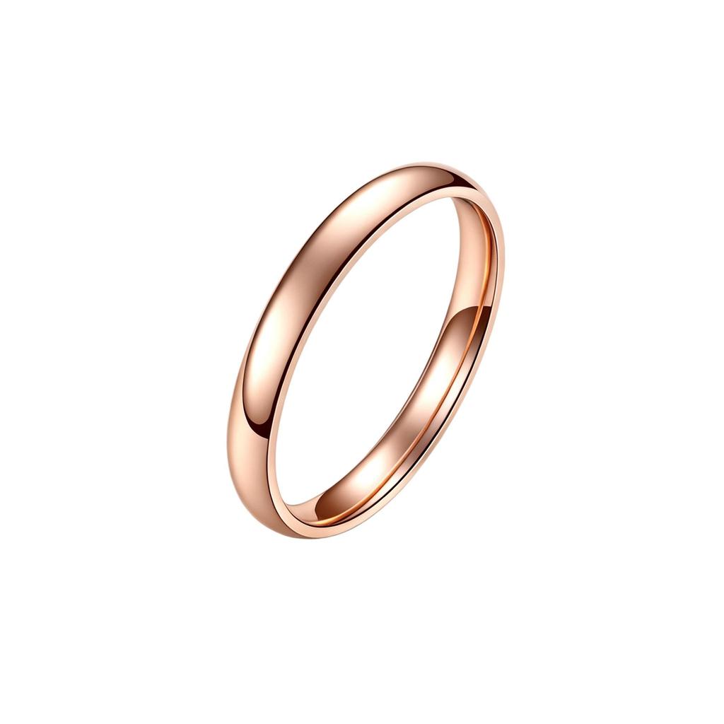 Japanese Korean 3mm Round Arc Stainless Steel Couple Ring - European American Style Titanium Jewelry