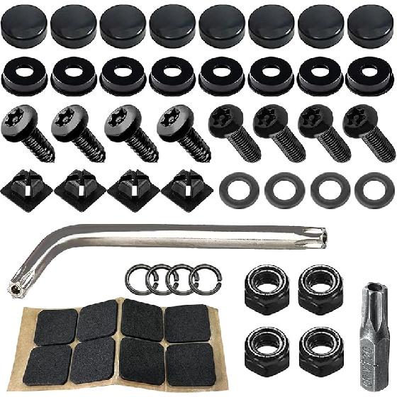 Anti Theft License Plate Screws, Tamper Resistant Licence Plate Kit, 1/4 (M6) Security Screws, Rust Proof Stainless Steel Bolts Fasteners Kit For