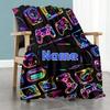 Game Personalized Name Blanket Multi-purpose Personalized Blanket Soft Warm Cozy for Home Decor Office Chair Couch Bed Four Seasons Universal