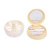 Retainer Aufbewahrungsbox Automatische Pop-Up Prothesenbox Einweich Reinigungs Retainer Etui Aufbewahrungsbehälter Beige