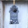Resin Halloween Wall Ornament with Grave Marker Theme and Stone Style Finish for Shelf Porch Indoor Party and Home Display Use Guide