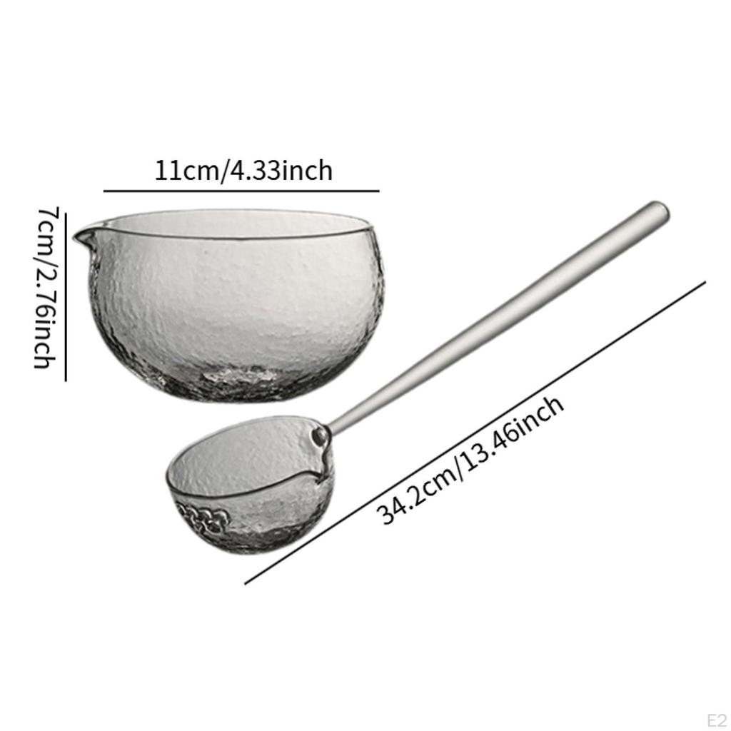 Matcha Bowl Set Green Tea Cup Long Handle Spoon with Spout for Lovers Whisked