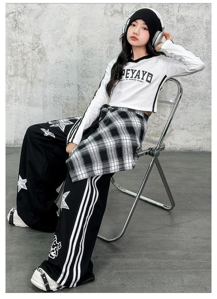 Trendy Street Style Outfit Set for Girls - Jazz Performance & Practice Wear for Spring & Autumn