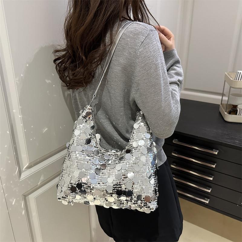 New Sequined Underarm Bag Women's High-end Portable Shoulder Bag Texture Messenger Bag Cross