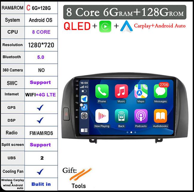 9'' Android 14 Car Radio For Hyundai Sonata NF 2004 - 2008 Multimedia Video Player Navigation Stereo GPS 4G Carplay Autoradio