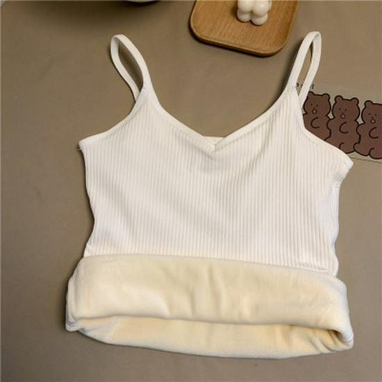 Autumn/Winter Velvet-Lined Thick Ribbed Vest: Warm, Slim-Fit Layered Muscle Tank