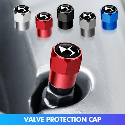 4Pcs Car Valve Caps Wheel Tires Air Tyre Stem Protective Cover Accessories For DS SPIRIT DS4S DS3 DS5 5LS DS6 DS7 DS9 E-Tense