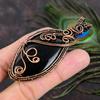 Obsidian Eye Gemstone Copper Wire Wrap Jewelry Pendant 3.15
