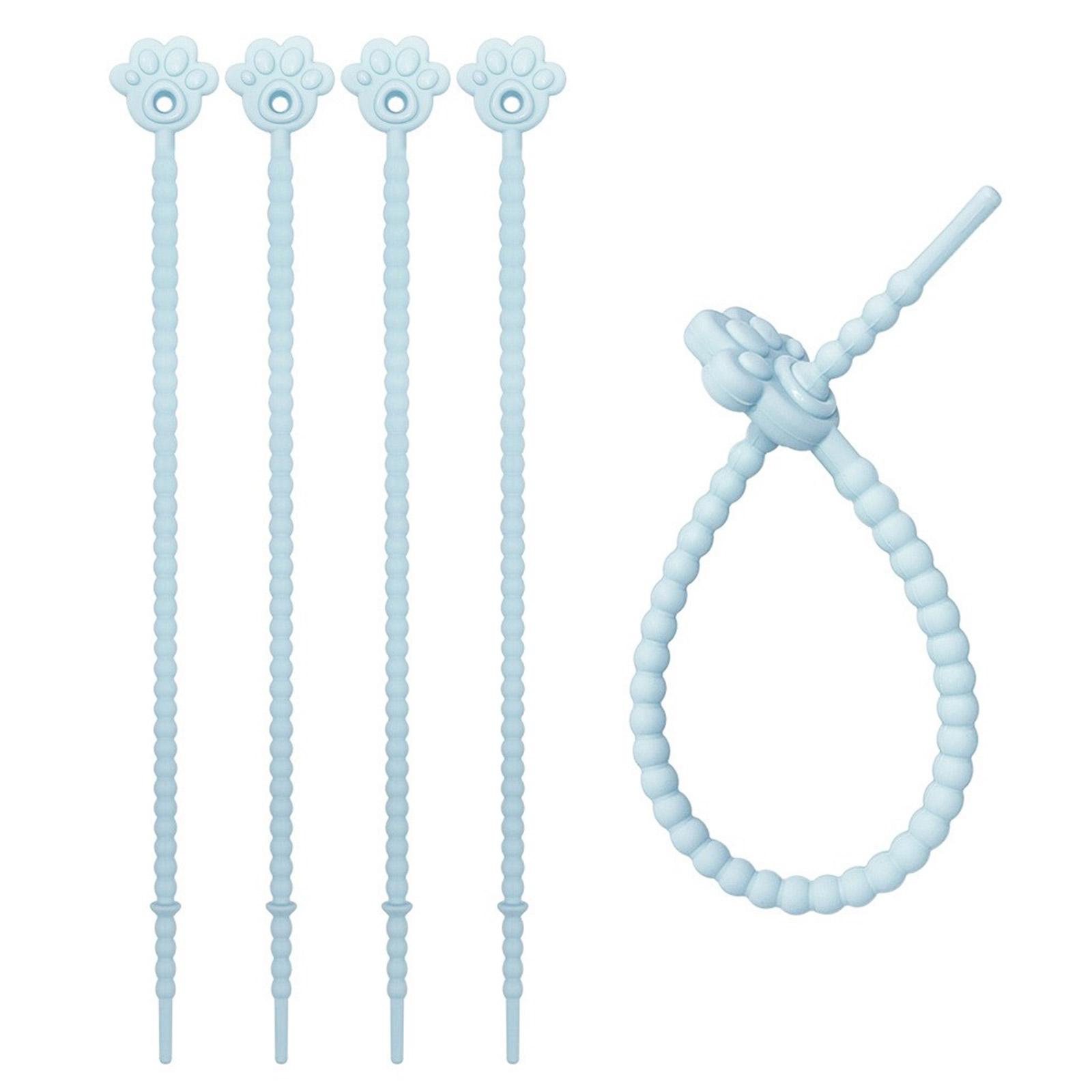 

5 шт. прочных силиконовых стяжек-хомутов многоразового использования, резиновых кабельных органайзеров для ежедневного использования дома и в офисе в разных цветах 7