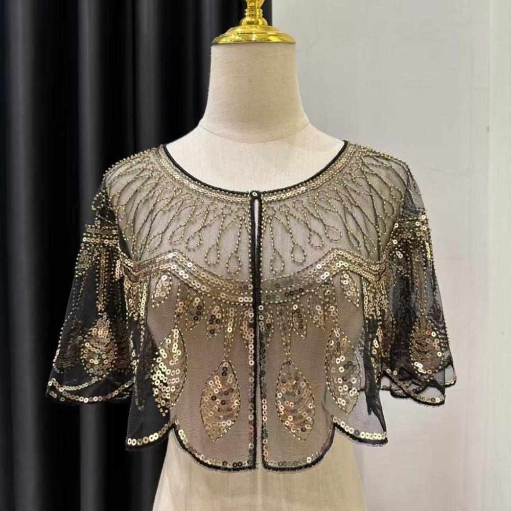 Vintage Style Sequins Tassel Shawls Retro Flapper Shawl Garment Accessories