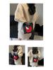 Spring/Summer 2025 Women's Canvas Crossbody Phone Bag with Apple Embroidery