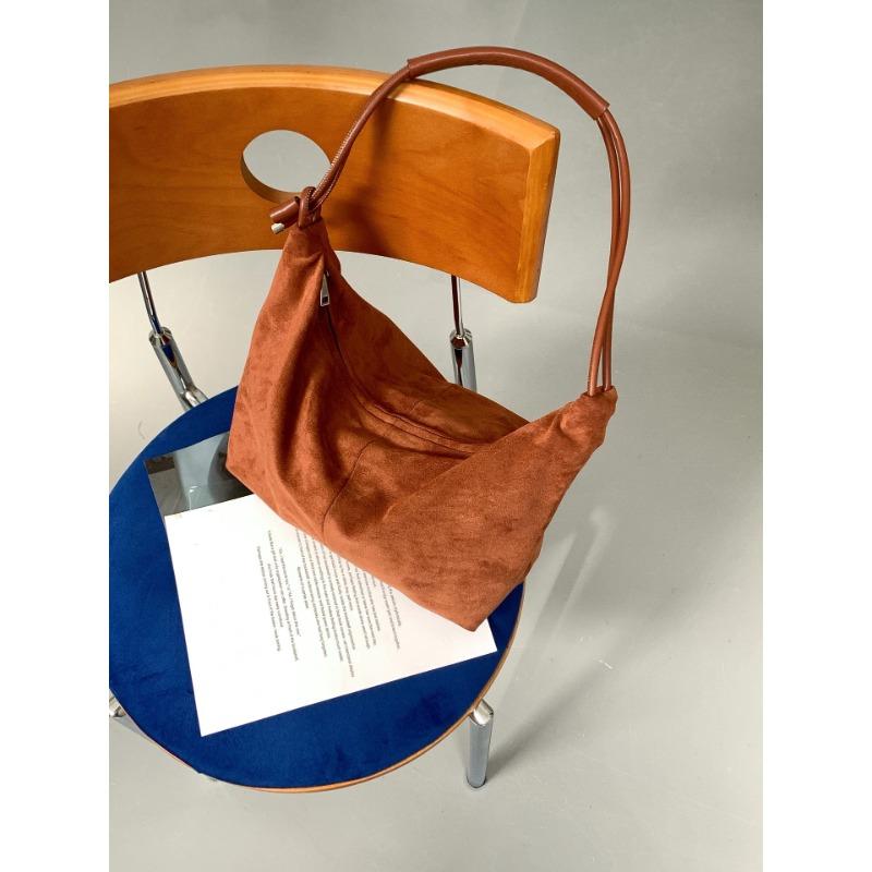 

Autumn and winter suede bag retro solid color dumpling bag fashionable versatile large capacity new women s shoulder bag коричневый