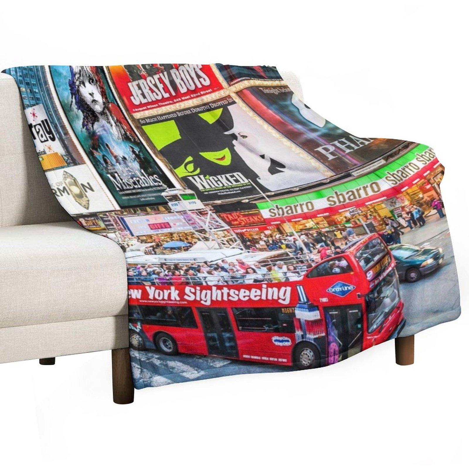 Times Square II Special Edition I Throw Blanket Warm Sofa Quilt Decorative Sofa Thins Blankets 30x40in