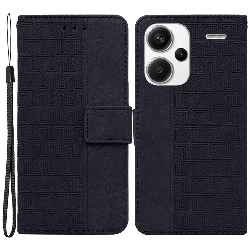 For Xiaomi Redmi Note 13 Pro+ 5G Wallet Case Geometry Pattern PU Leather Phone Cover