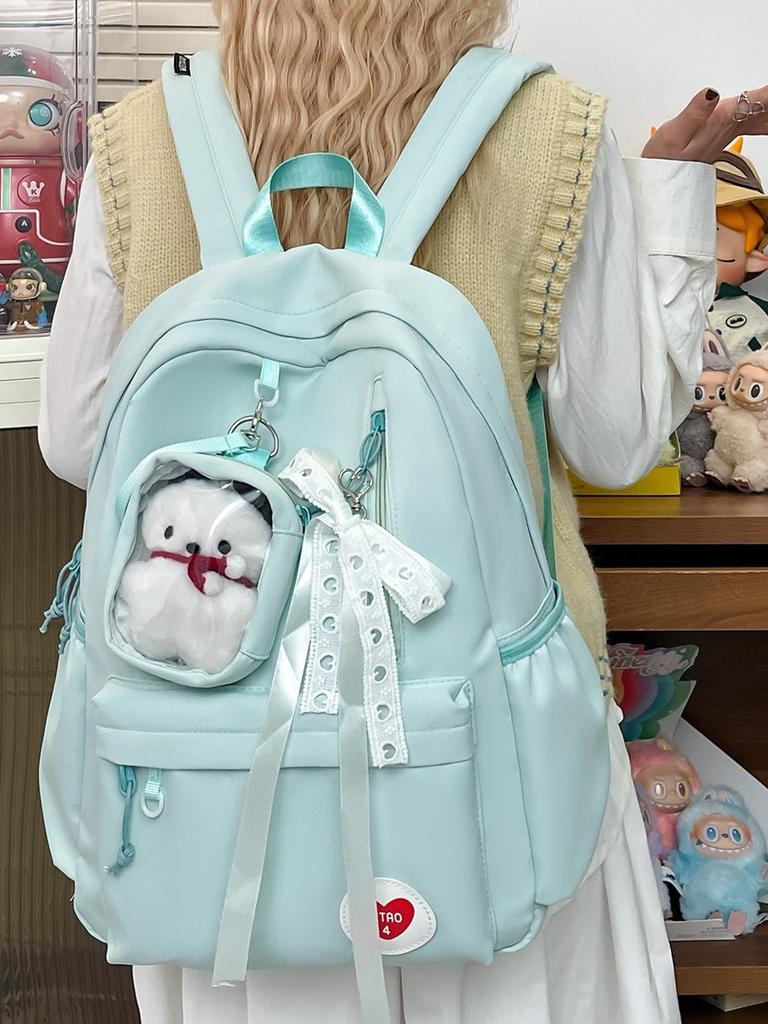 Style Backpack For Girls With Nylon Material And Large Capacity For School Use