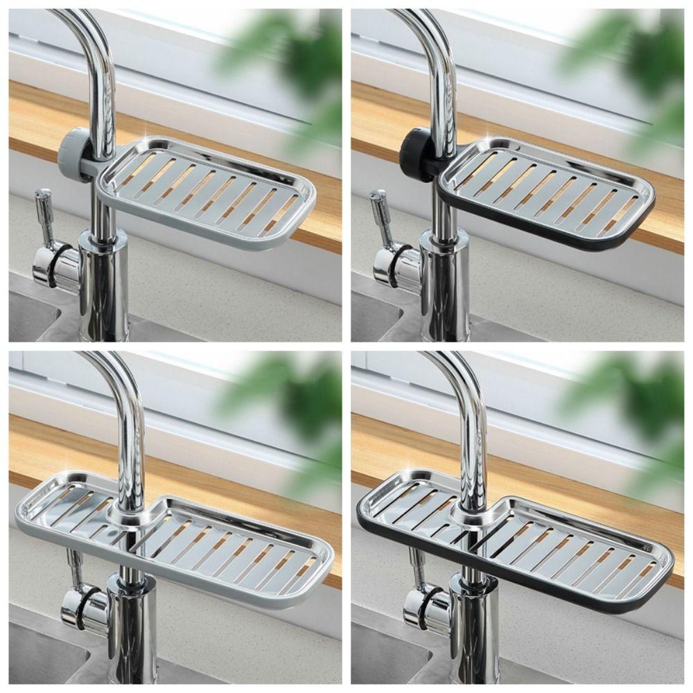 Adjustable Faucet Rack Anti-Rust Draining Rack Soap Box Sink Rack  Dish Cloth Storage