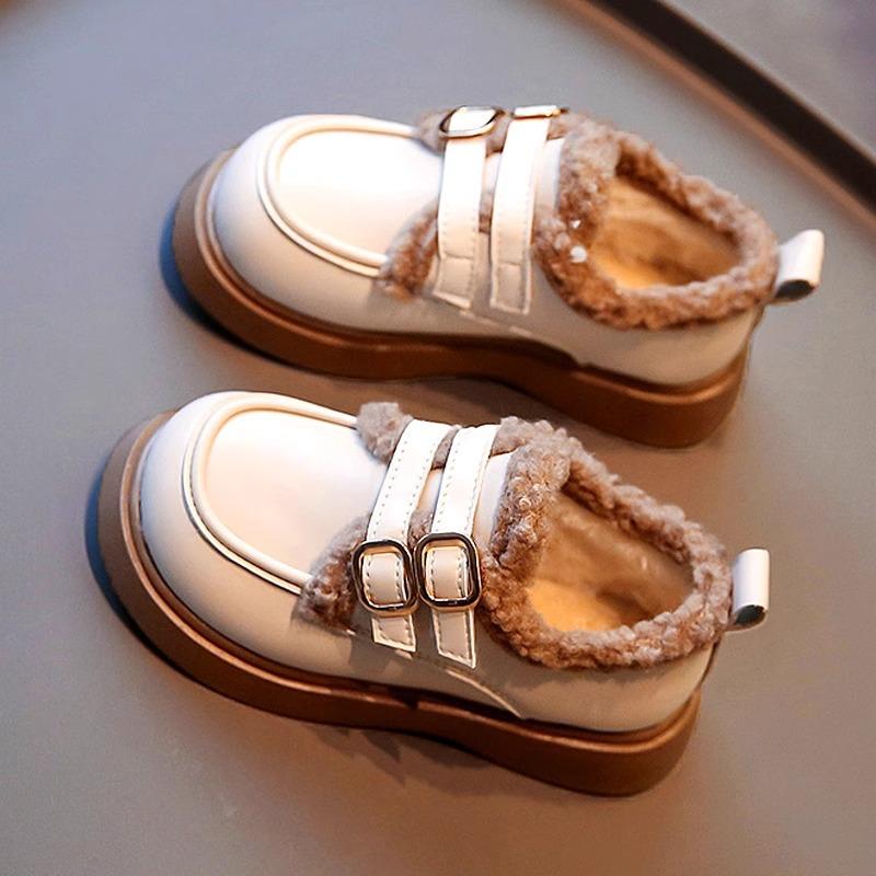 Dětské 2024 Podzimní Značkové Dívčí Protiskluzové Kožené Boty Silné Plyšové Kojenecké Zimní Boty Teplé Trendy S Měkkou Podrážkou Dívčí Tenisky