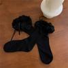1 Pair Princess Style Dress Socks for Girls Sweet Frilly Socks Ballet Socks Ruffle Ankle Socks with Bows Lace Top Sock