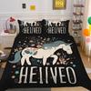 Home Bedding Set Woman 3D Unicorn Cartoon Lovely Home Bedclothes Twin Full Size Polyester Bed Set Cover